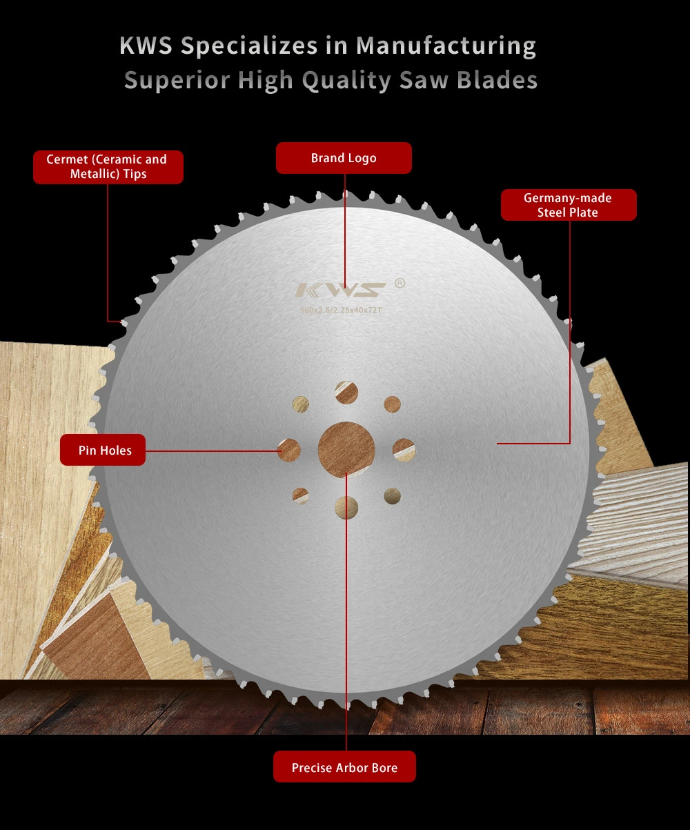 Cold Saw 285mm*72teeth OEM Durable Steel Cutting Circular Sawblade Cermet Alloy Cold Saw Blade